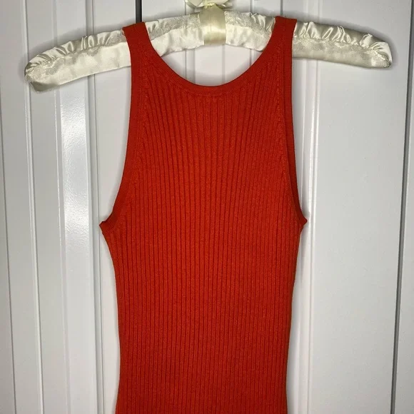 H&M Orange Ribbed Halter Bodycon Maxi Dress - Picture 3 of 7